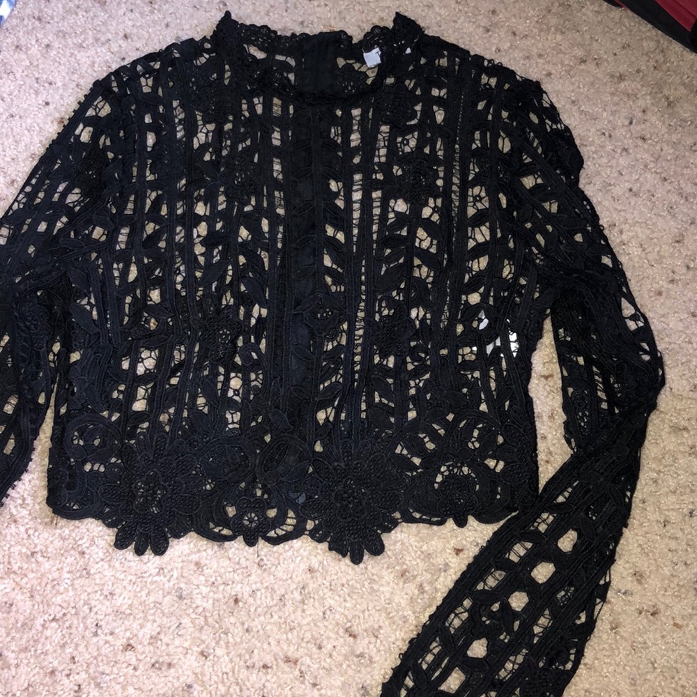 Black lace longsleeve, worn twice
